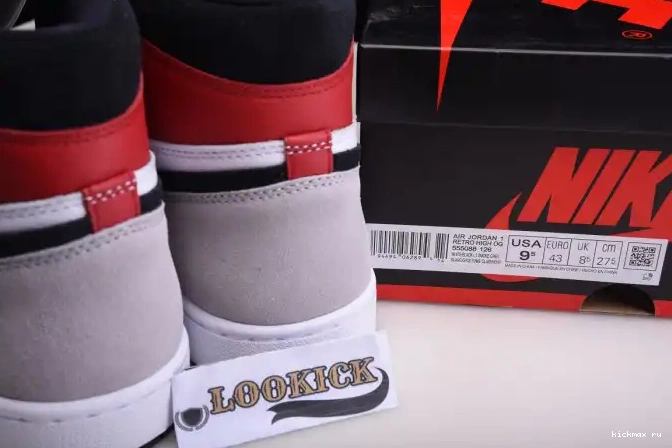 Rep Kickmax Smoke 1 Air Grey Light OG 555088-126 High Jordan 0421